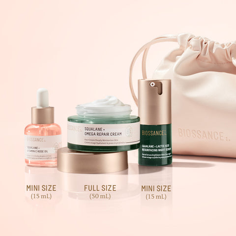 Glow With Gratitude Set, 3 bestsellers + Vegan Leather Pouch