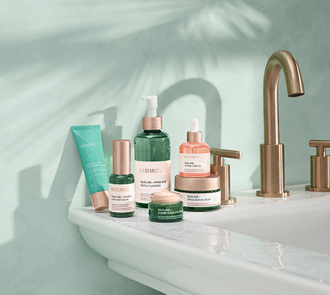 Biossance Products bathroom Shelfie