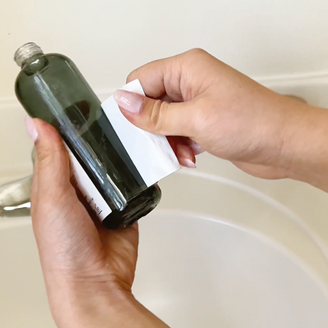 How To Upcycle A Glass Toner Bottle In Four Easy Steps: remove label